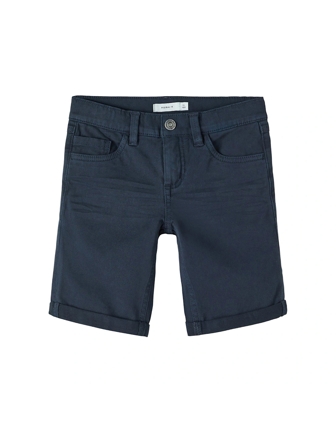 Boys Silas Slim Coloured Denim Shorts - Dark Sapphire, 5 of 4
