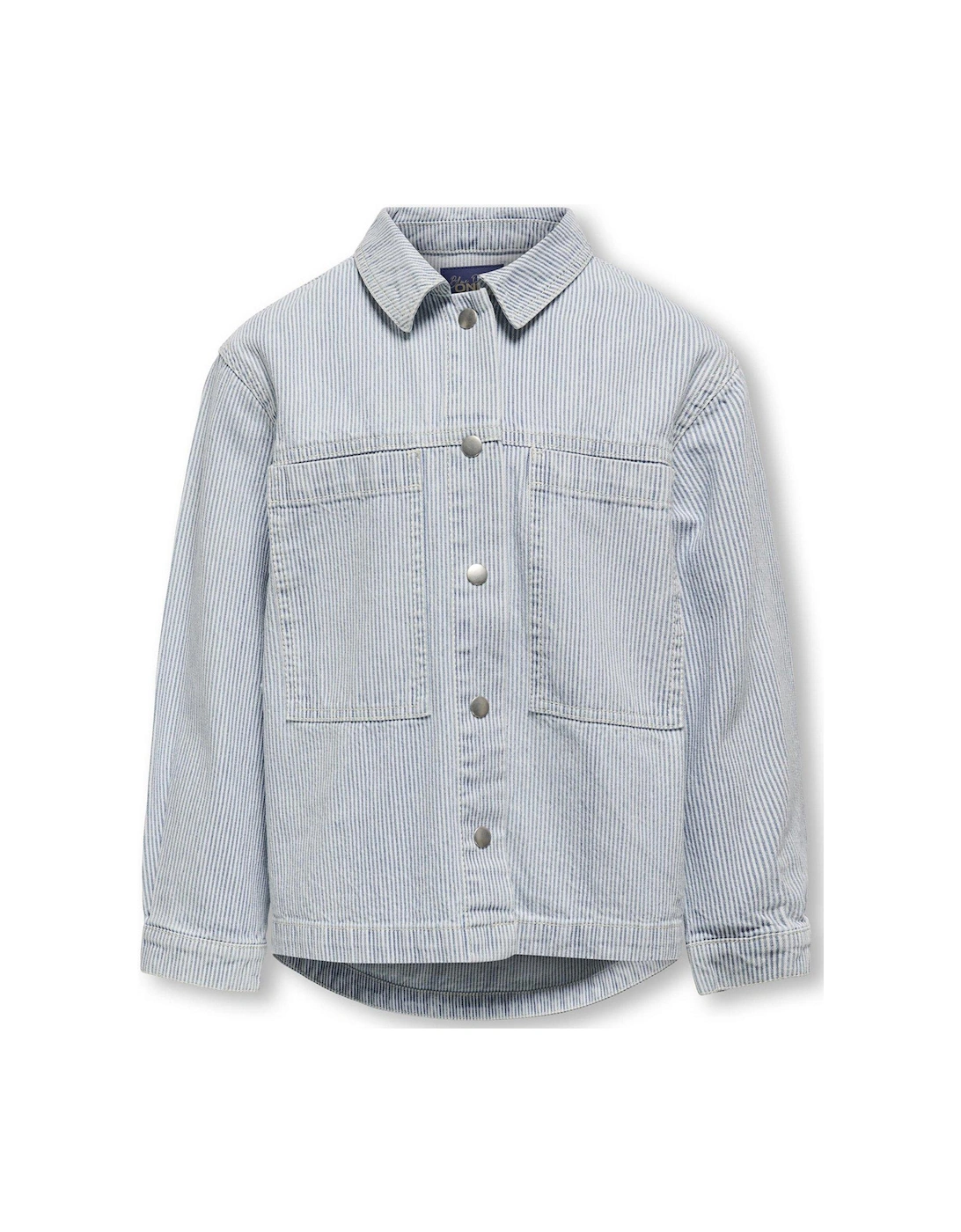 Girls Stripe Pocket Denim Coord Jacket - Light Blue Denim, 3 of 2