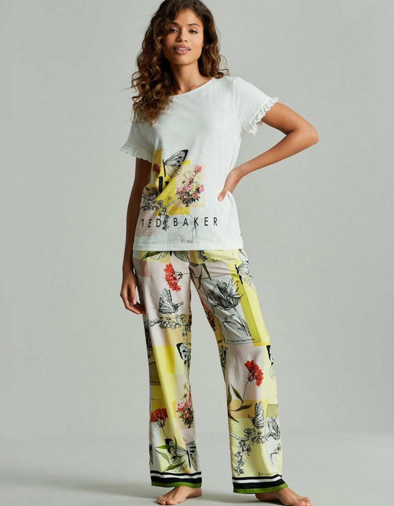 B by Baker Butterfly Placement Printed Jersey PJ Set - Yellow
