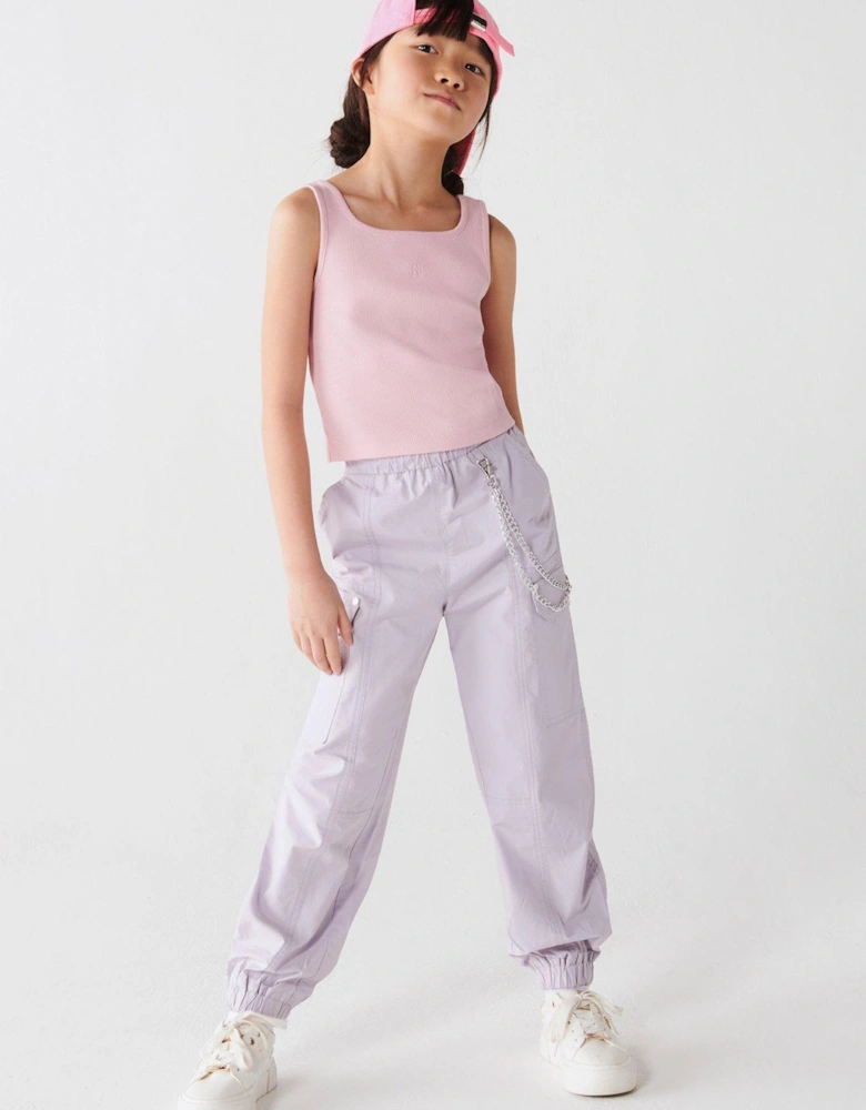 Girls Papertouch Chain Cargo Trousers - Purple