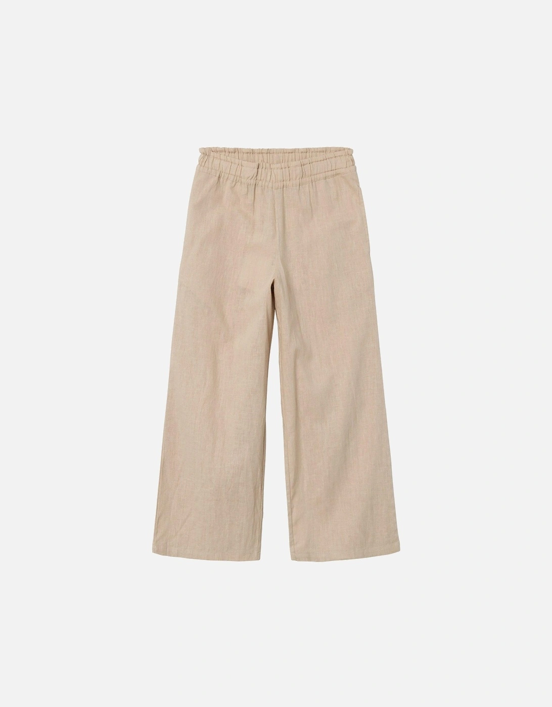 Girls Wide Linen Co-Ord Trousers - Humus, 2 of 1