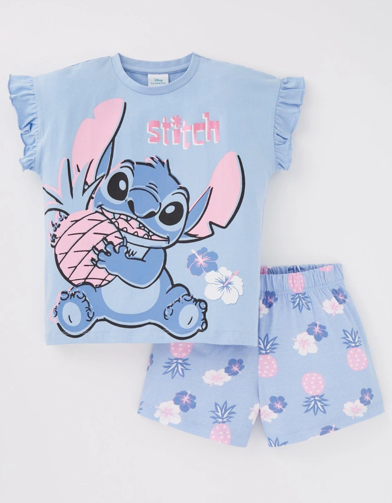 Disney Lilo And Stitch Frill Short Pyjamas - Blue