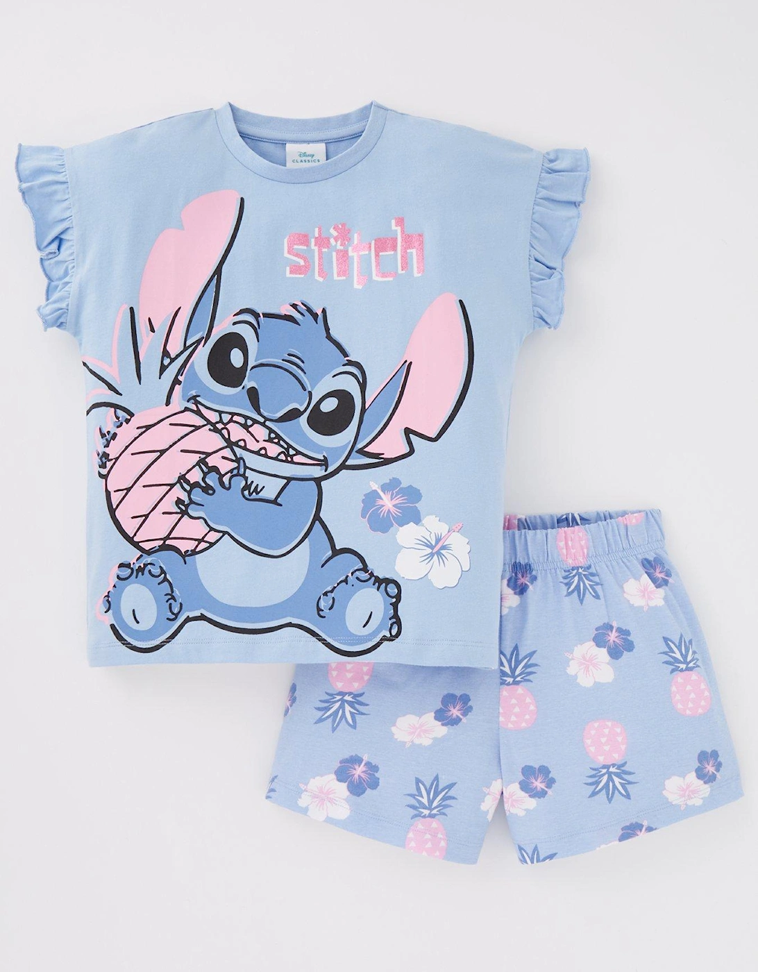 Disney Lilo And Stitch Frill Short Pyjamas - Blue, 2 of 1