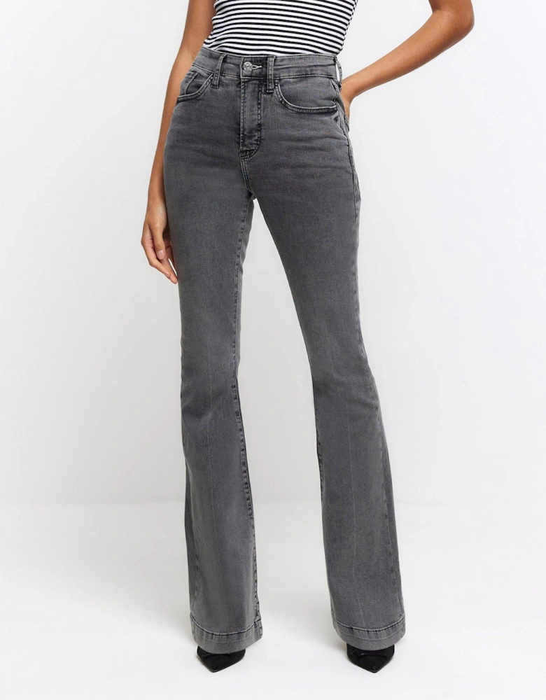 High Waisted Tummy Hold Flared Jeans