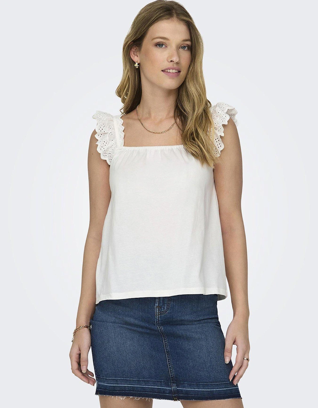 Frill Strap Top - White, 2 of 1