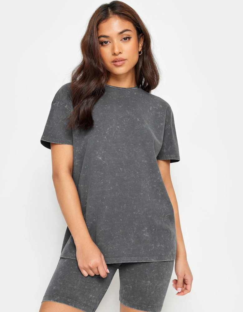 Petite Acid Wash T Shirt