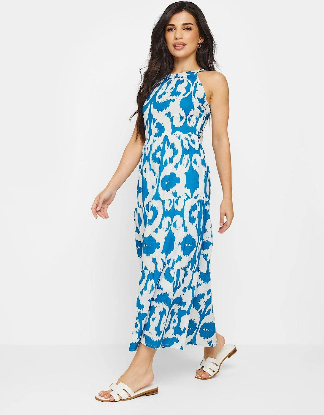 Petite Ikat Tiered Maxi Dress - Blue, 2 of 1