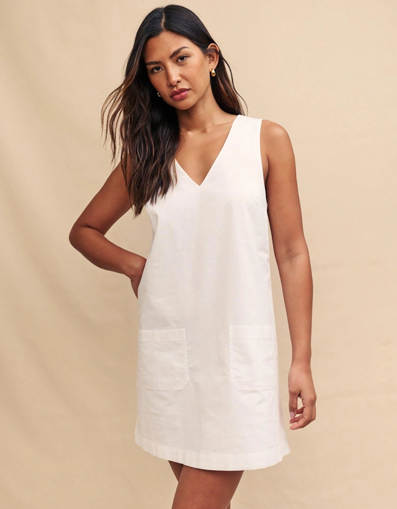 Piper Pinny Linen Mini Dress - White