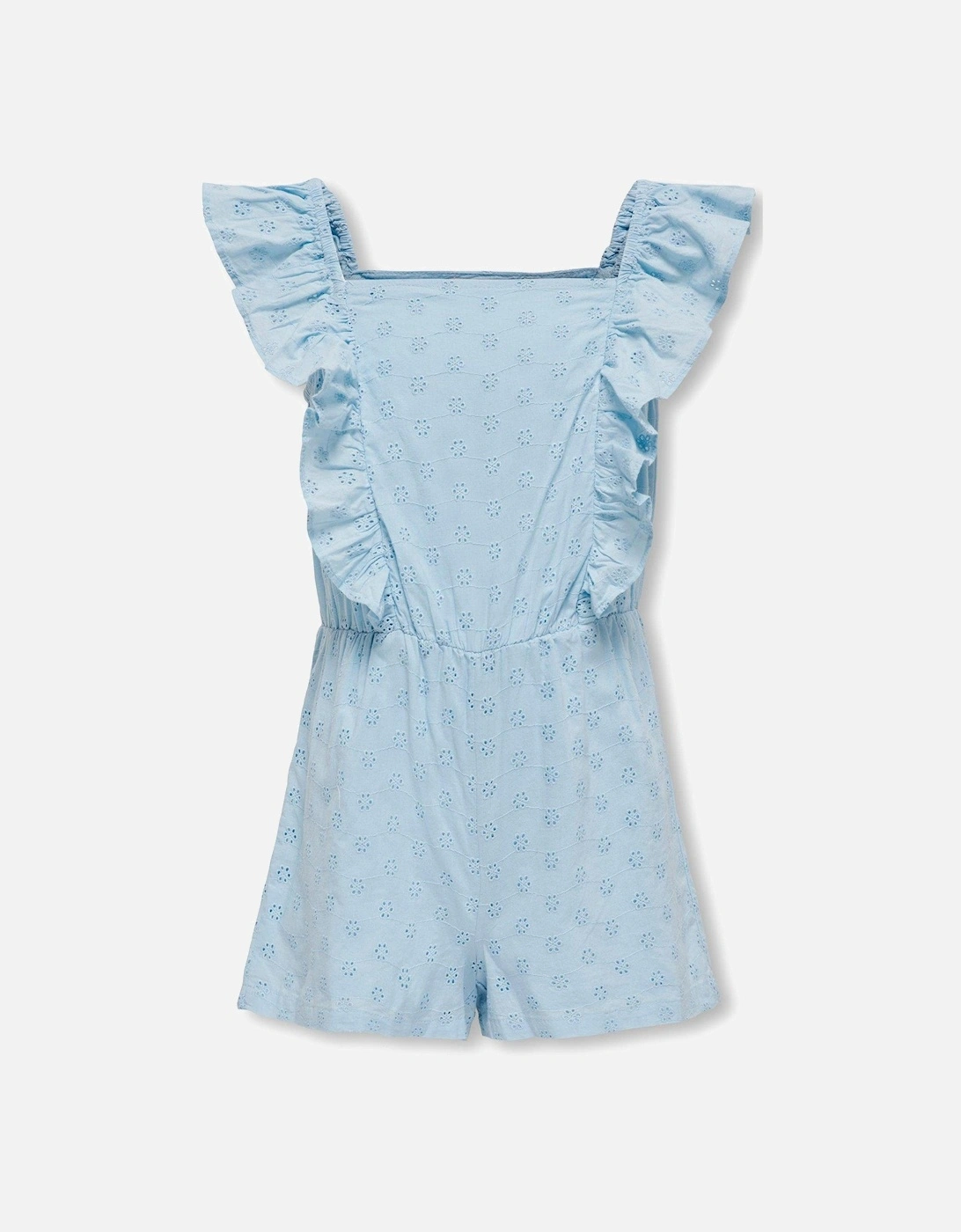 Girls Broderie Playsuit - Clear Sky, 3 of 2