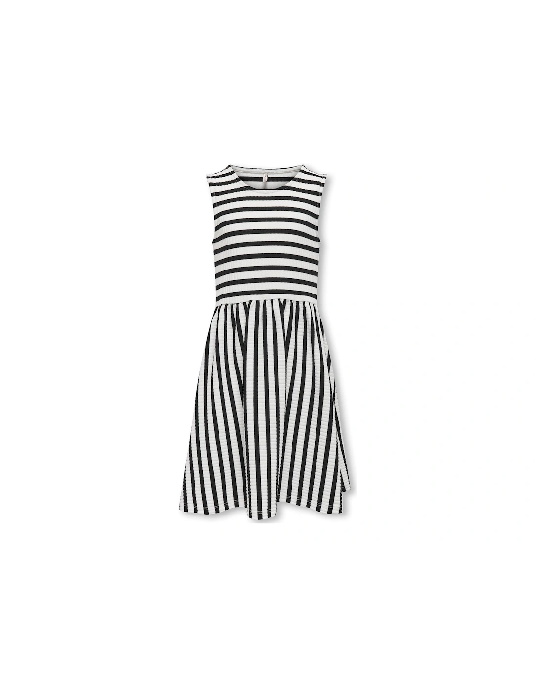 Girls Sleeveless Stripe Dress - Cloud Dancer/black, 2 of 1
