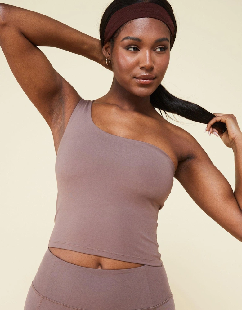 Women's Training Bianca One Shoulder Tank - Brown