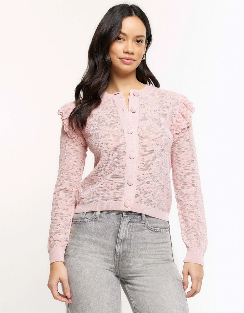 Floral Lace Frill Cardigan
