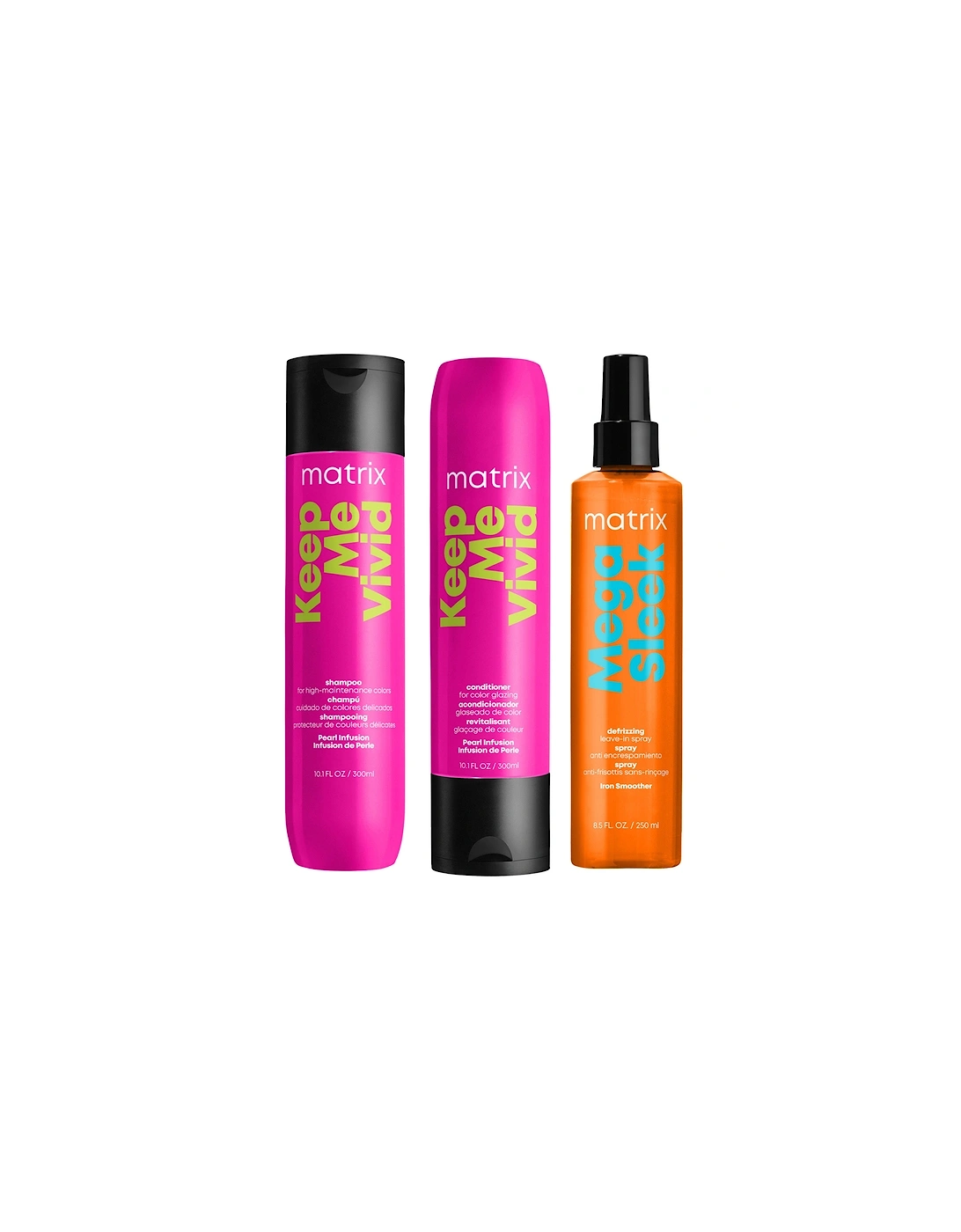Keep Me Vivid Colour Protecting Shampoo and Conditioner For Coloured Hair + Anti-Frizz Mega Sleek Iron Smoother Bundle, 2 of 1