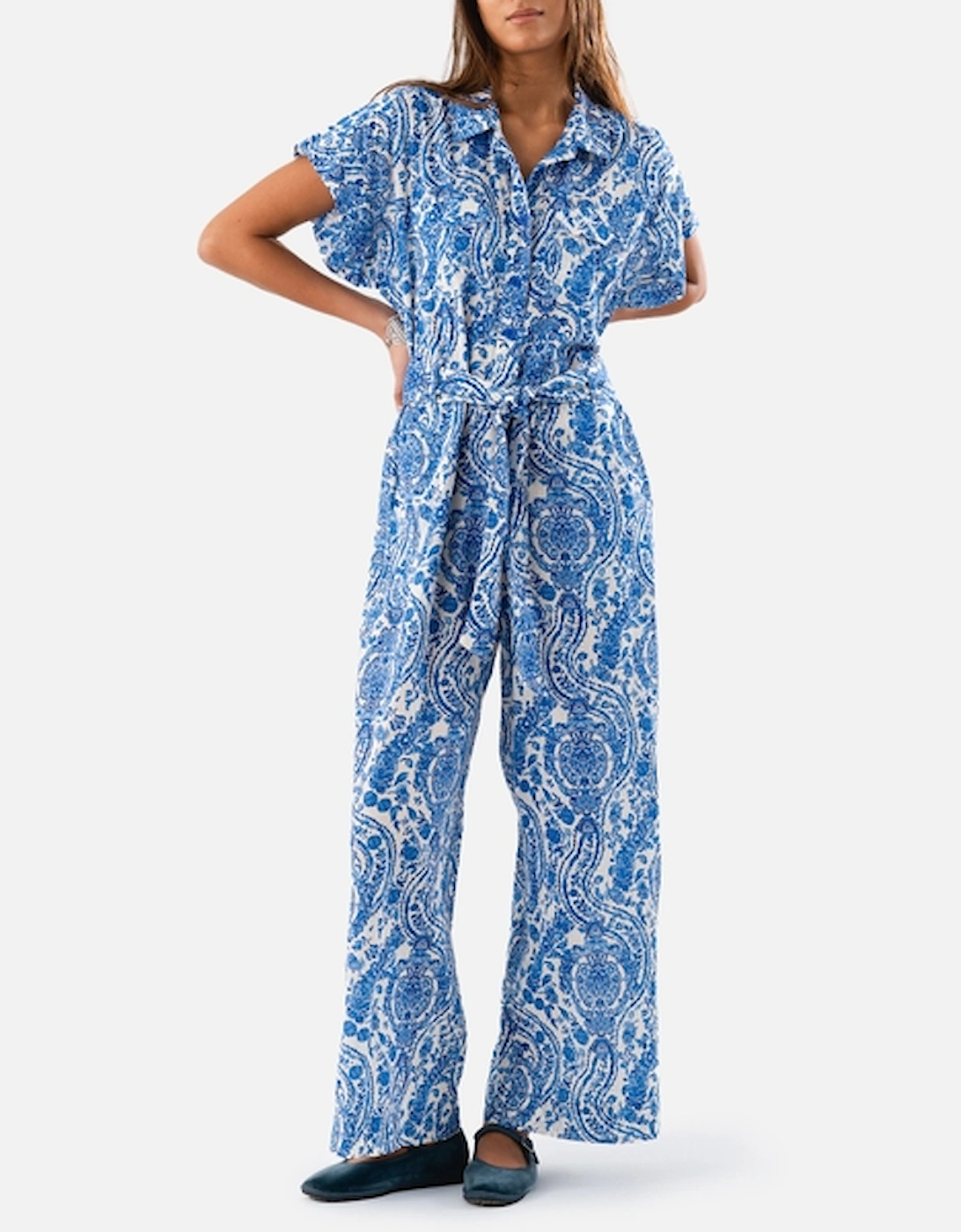 Lollys Laundry Mathilde Paisley Printed Cotton Jumpsuit