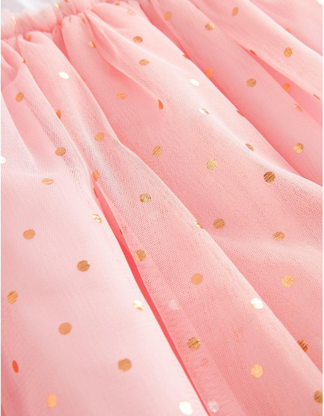 Girls Tee Foil Mock Skirt Dress - Pink