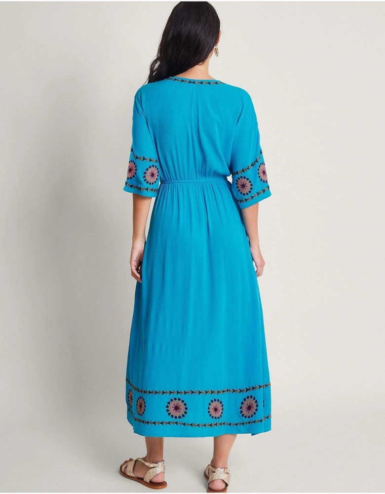 Lexi Geo Midi Dress - Blue
