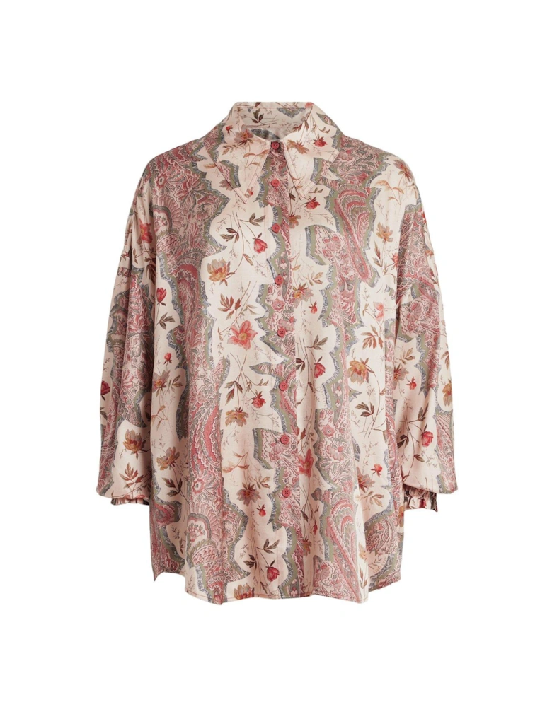 Charli Cascade Co Ord Shirt - Pink 