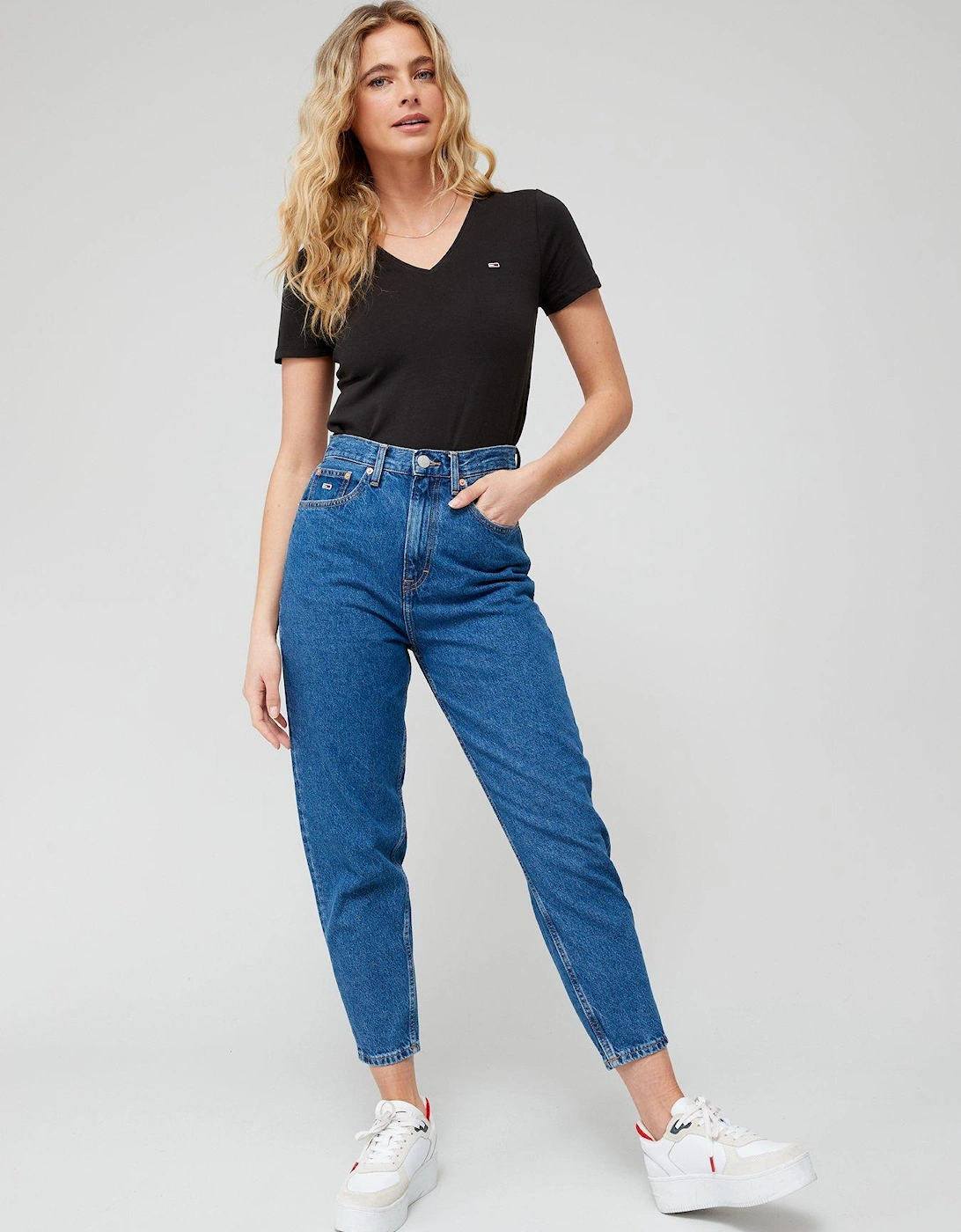 Tapered Mom Jeans - Blue
