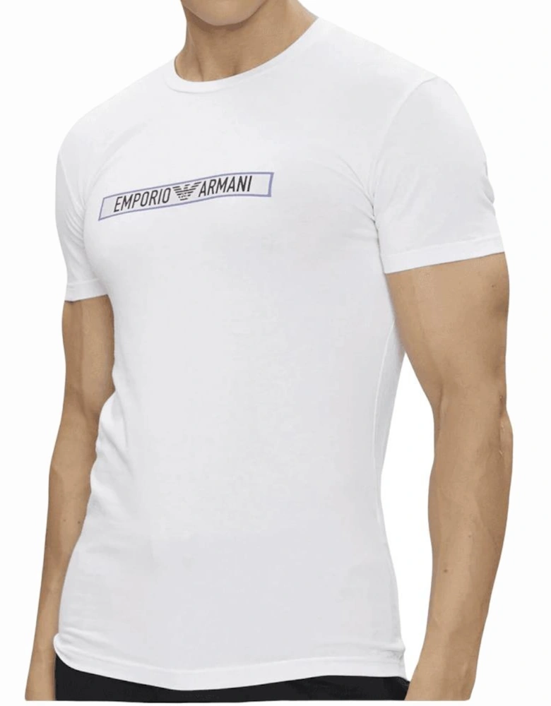Cotton Print Logo Round Neck White T-Shirt