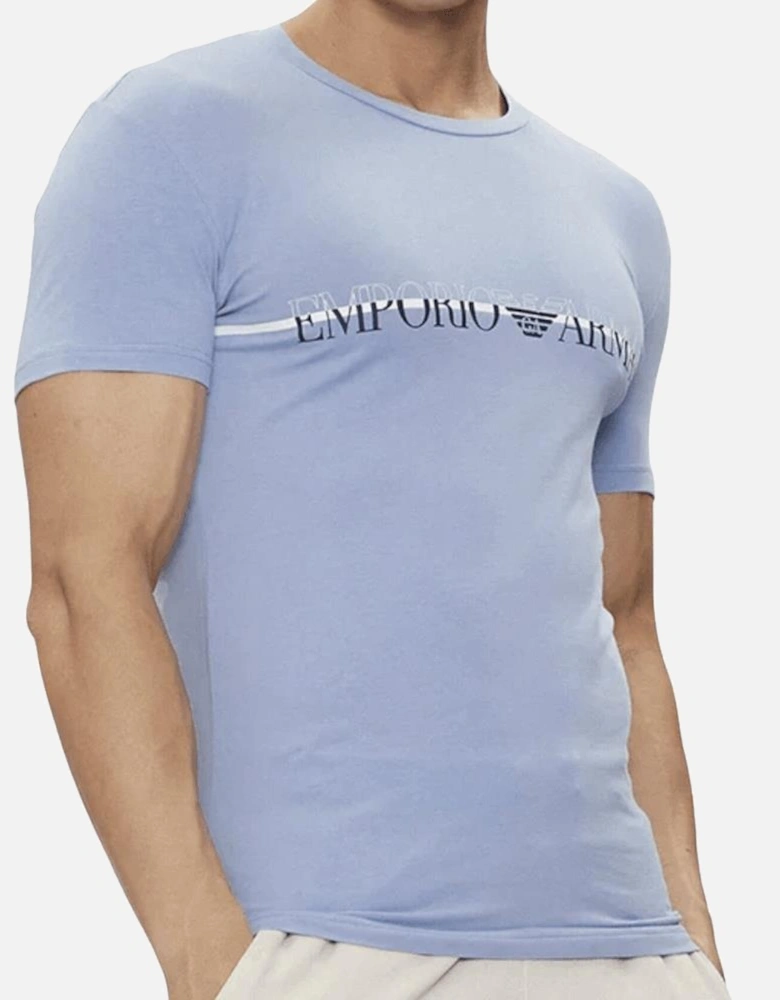 Cotton Muscle Fit Round Neck Sky Blue T-Shirt