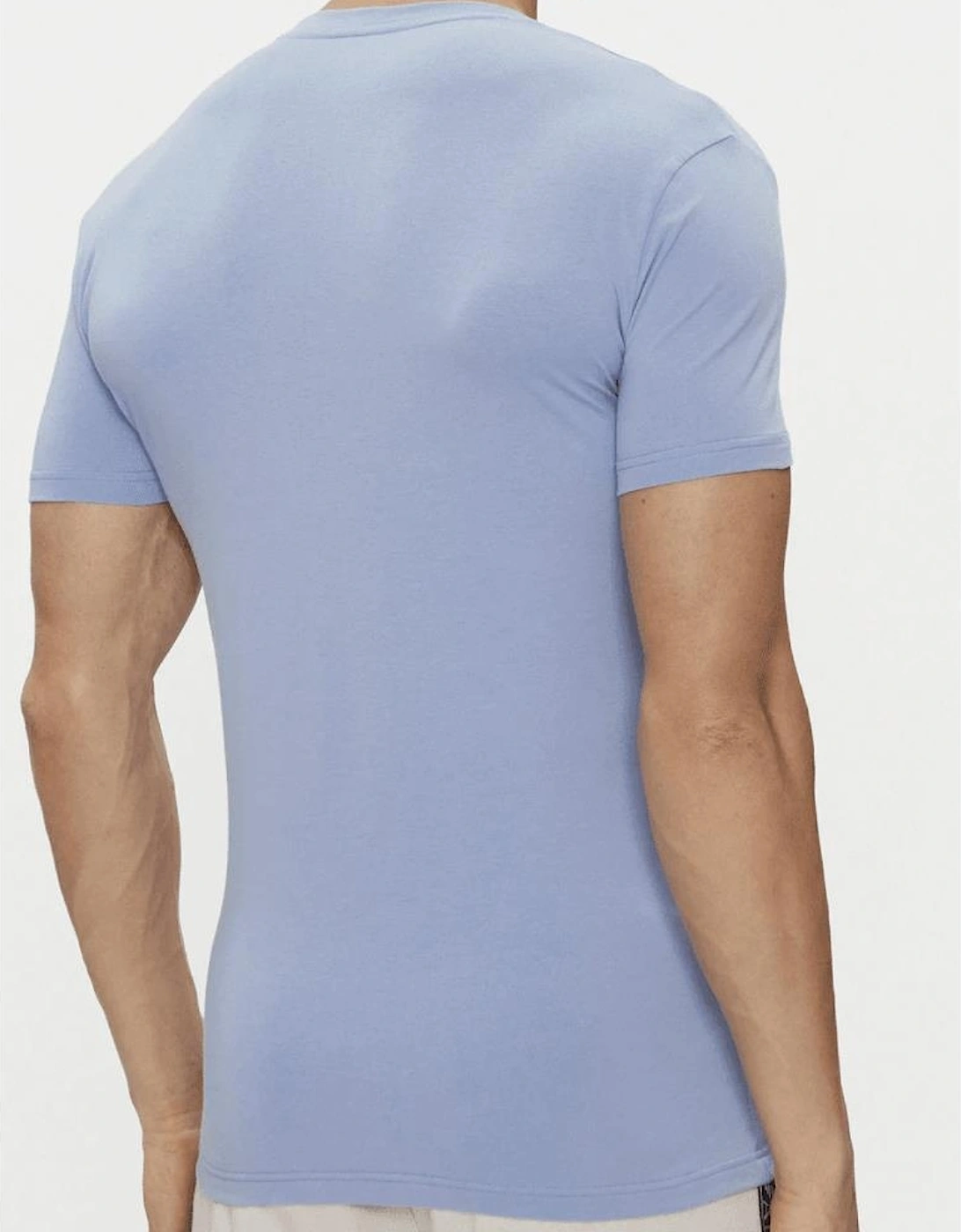 Cotton Muscle Fit Round Neck Sky Blue T-Shirt