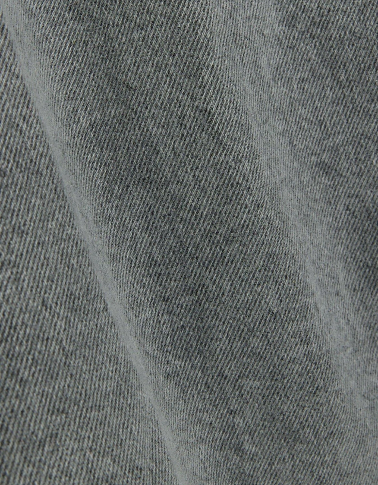 Button Front Denim Dress - Grey