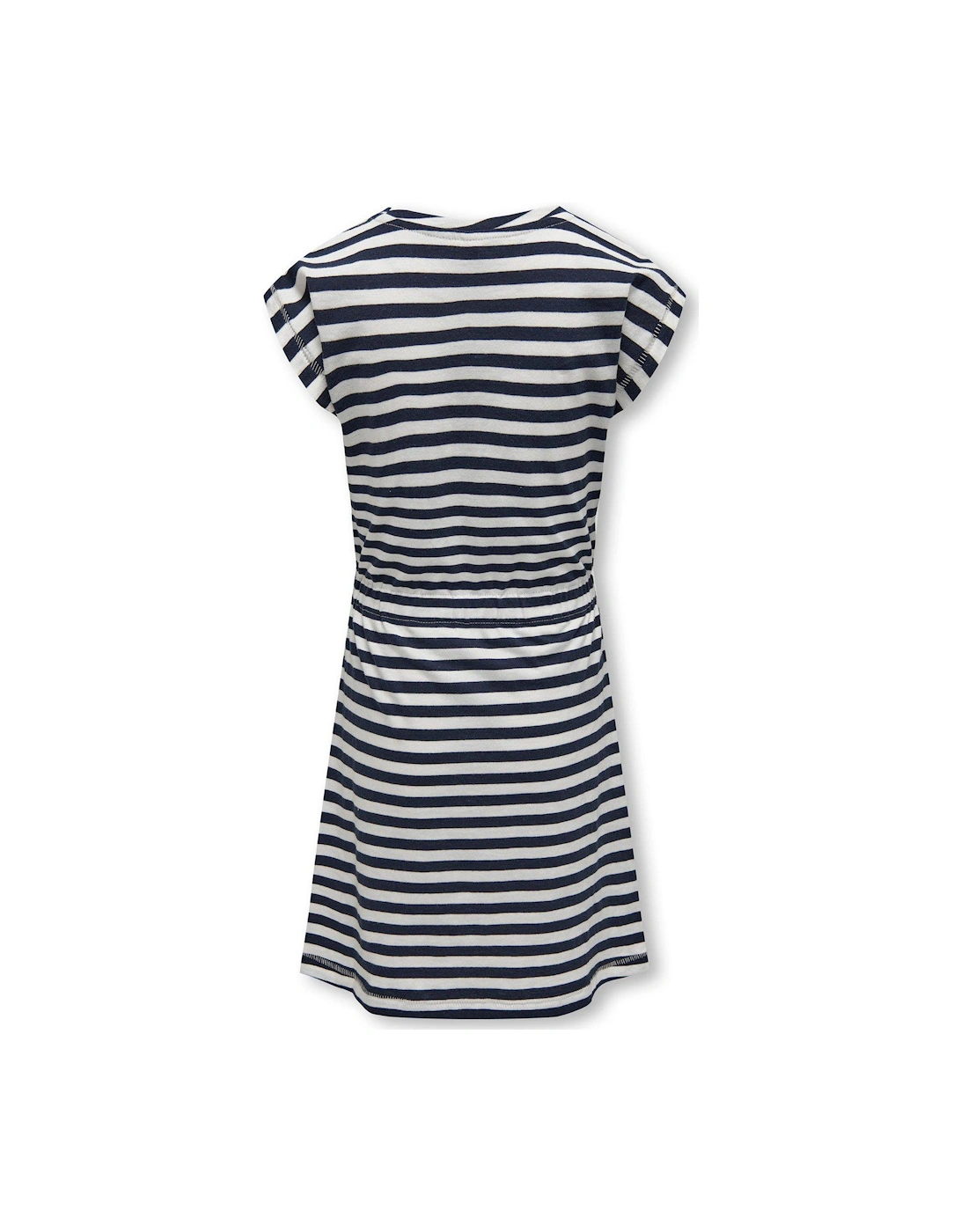 Girls May Short Sleeve Stripe Jersey Dress - Navy Blazer/Cloud Dancer