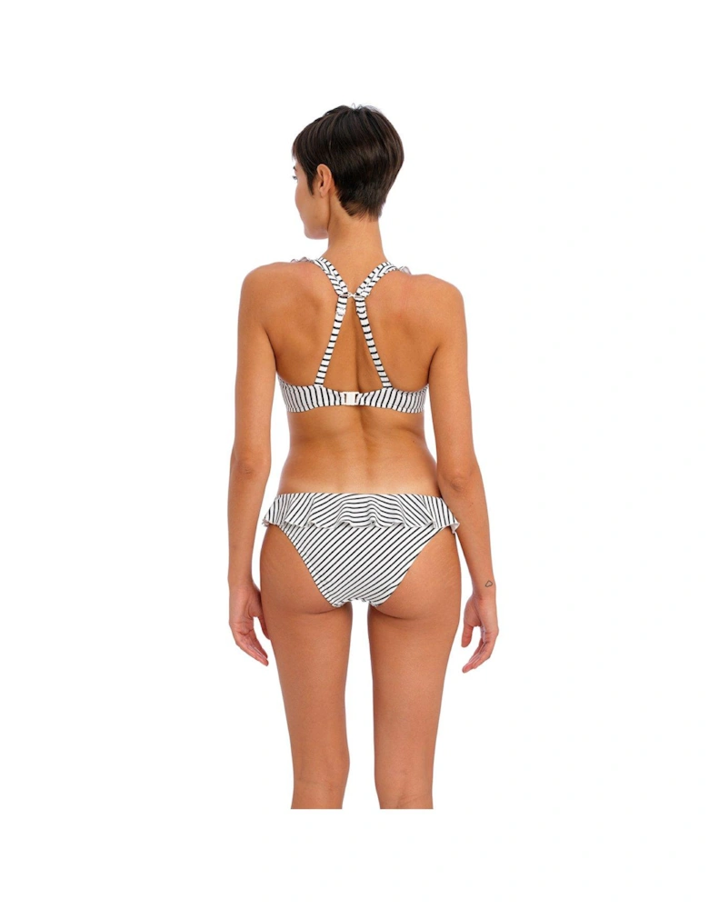 Jewel Cove Underwired High Apex Bikini Top - Black/White