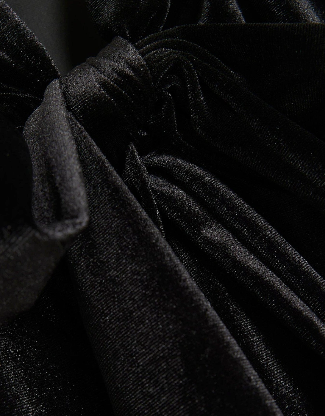 Velvet Fringe Mini Dress - Black