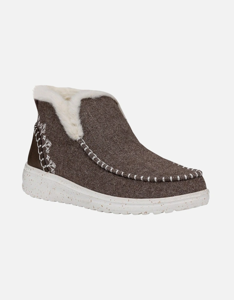 Denny Wool Faux Shearling Womens Ankle Boots