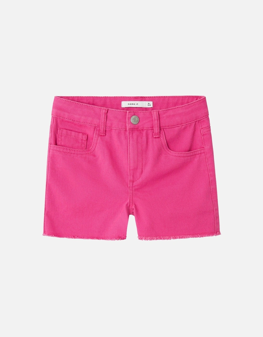 Girls Mom Fit Denim Shorts - Raspberry Rose, 4 of 3