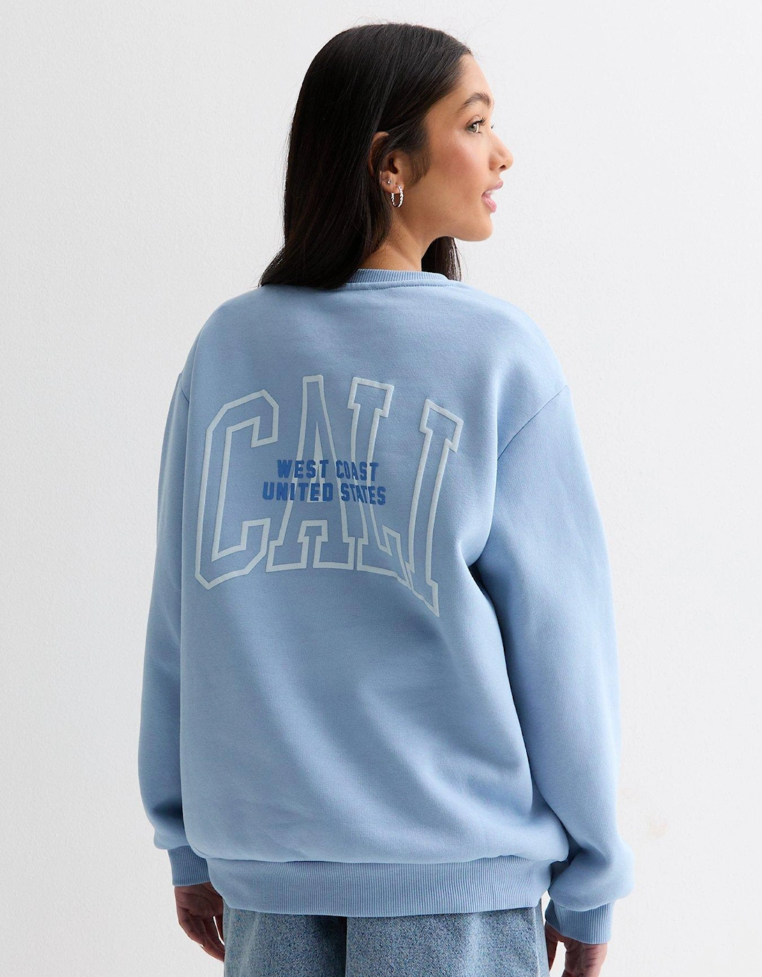 Girls Pale Blue Cali Logo Crew Neck Sweatshirt
