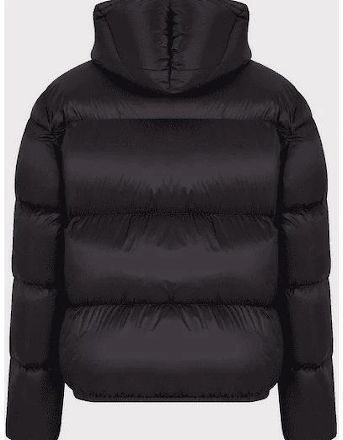 Nylon Hooded Black Down Puffer Jacket