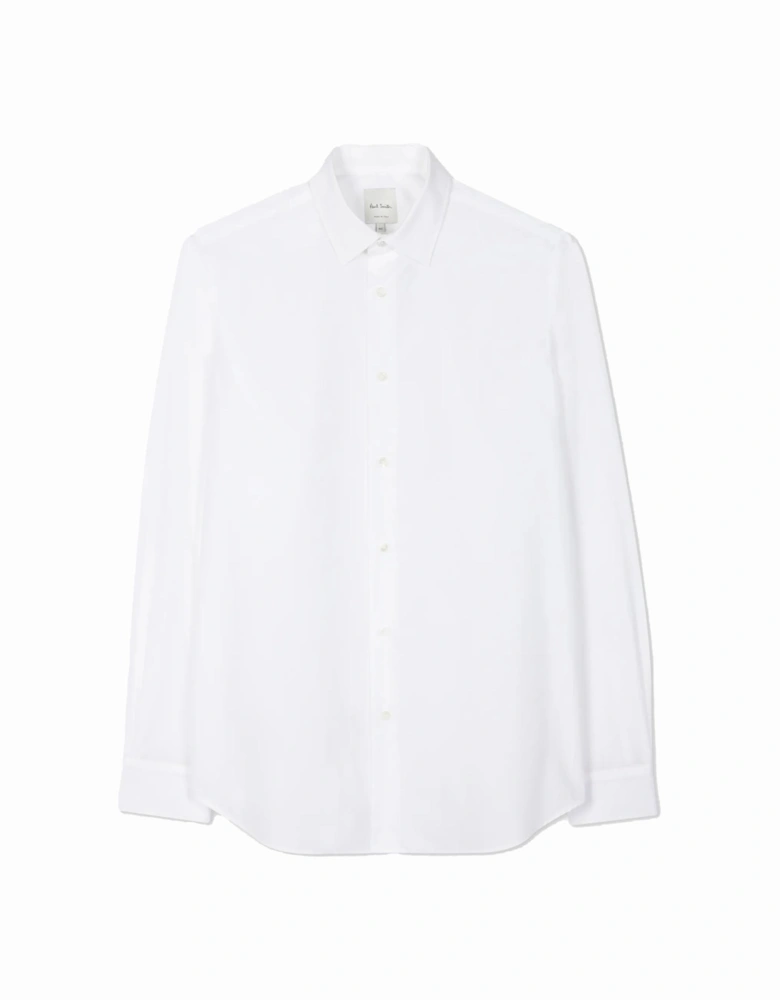 Stripe Cuff Tailored Cotton Shirt White