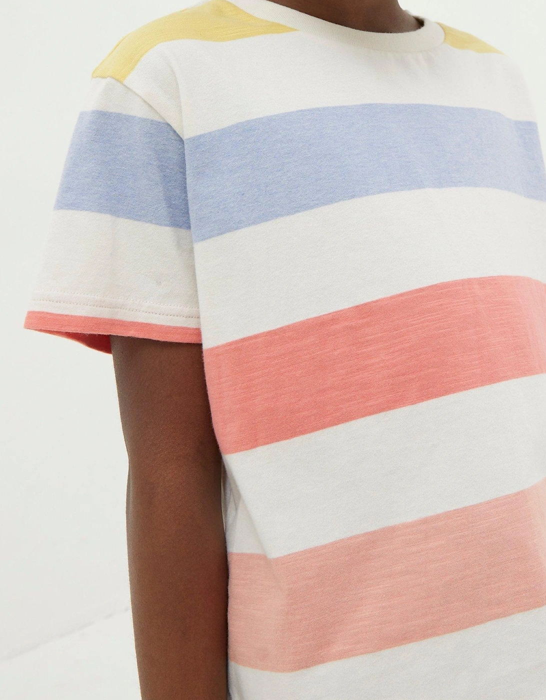 Girls Block Stripe Short Sleeve Tshirt - Multi