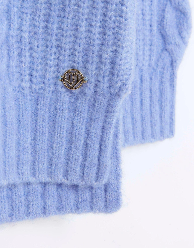 Girls Cable Knit Jumper - Blue