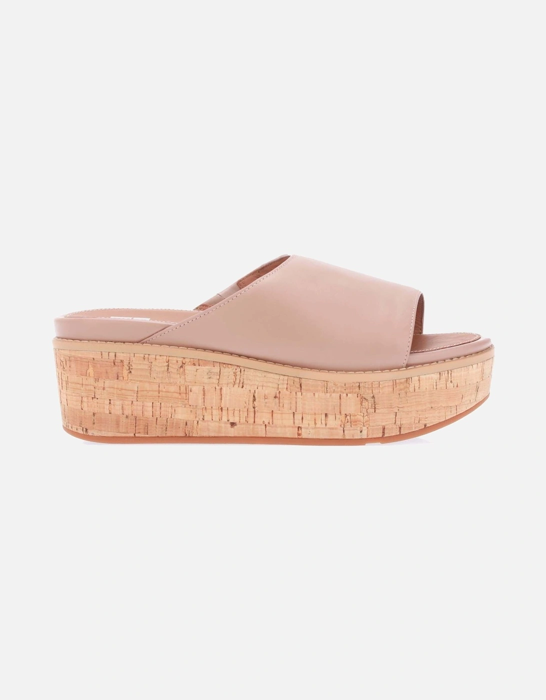 Womens Eloise Leather Wedge Slide Sandals, 6 of 5