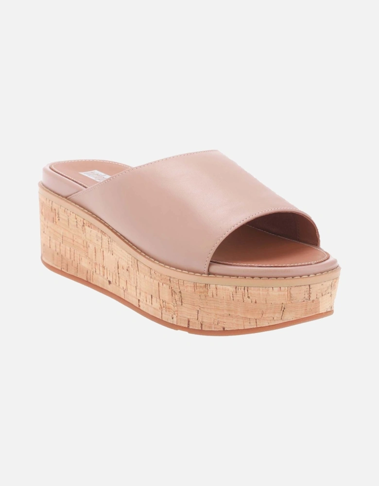 Womens Eloise Leather Wedge Slide Sandals