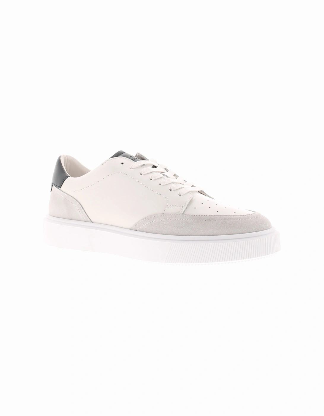 Mens Trainers Lace Up Luigis Suade Leather Chunky Sole White UK Size, 6 of 5