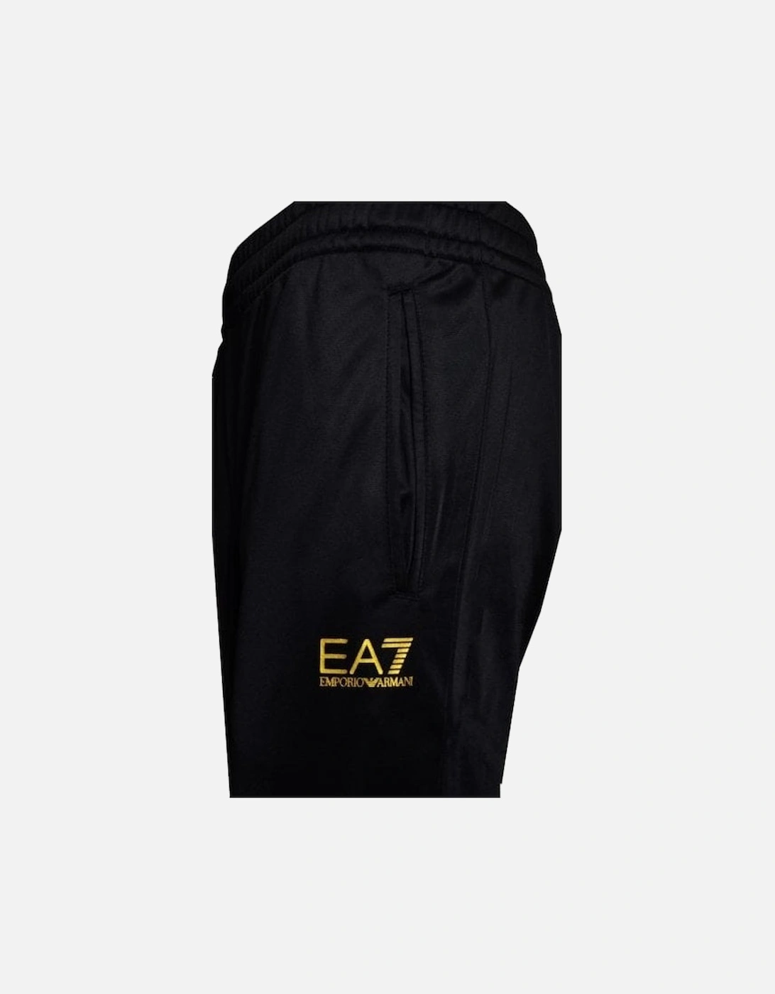 Funnel Neck Zip Black/Gold Poly Tracksuit