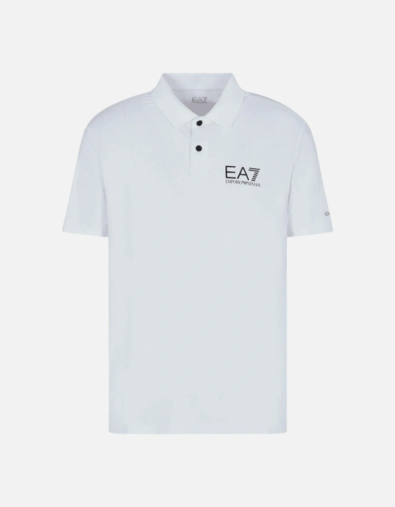 Cotton White Button Up Polo Shirt