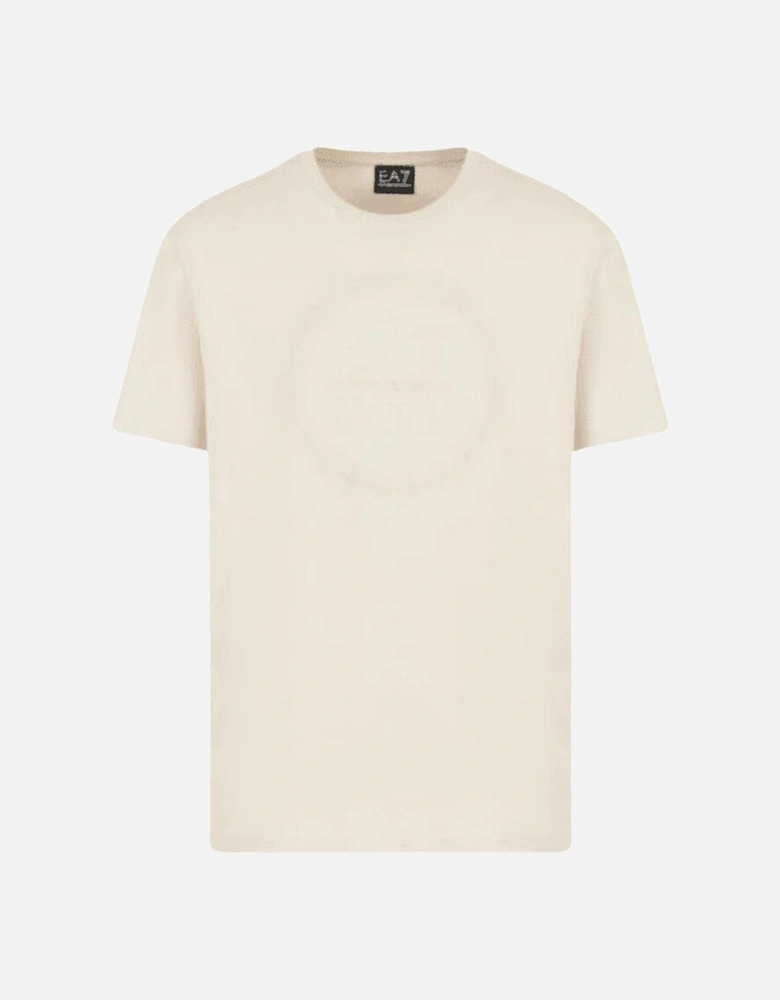 Cotton Round Logo Beige T-Shirt
