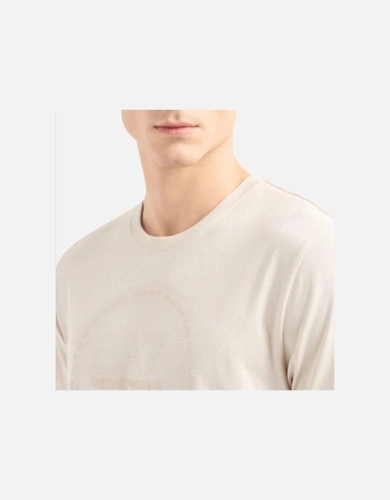 Cotton Round Logo Beige T-Shirt