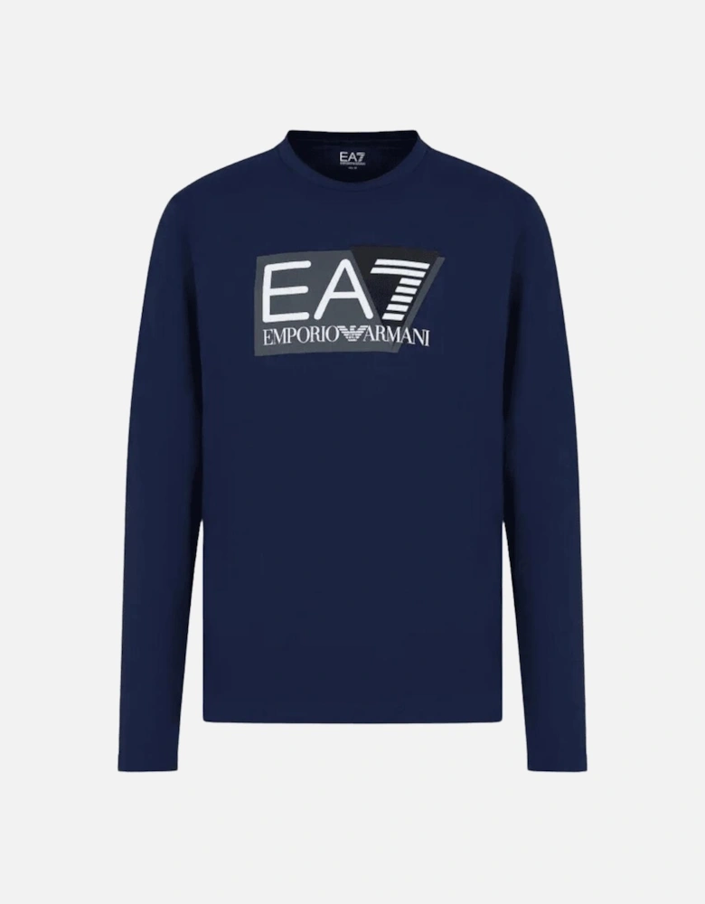 Cotton Triangle Logo Navy Long Sleeve T-Shirt