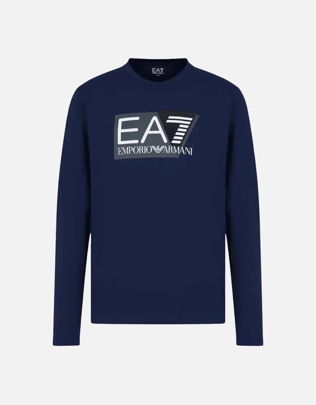 Cotton Triangle Logo Navy Long Sleeve T-Shirt, 4 of 3