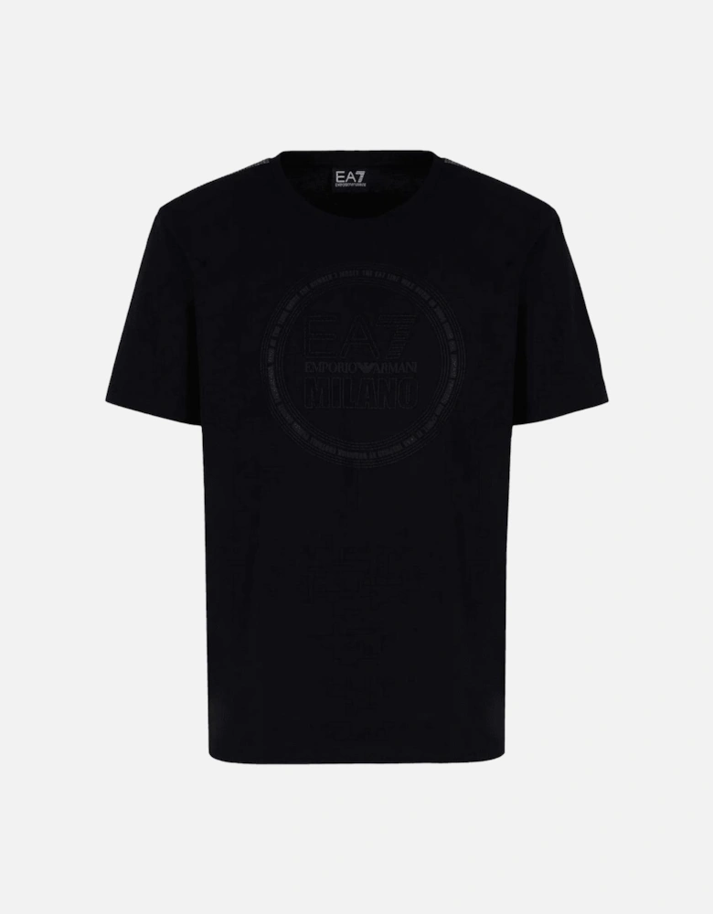 Cotton Round Logo Black T-Shirt