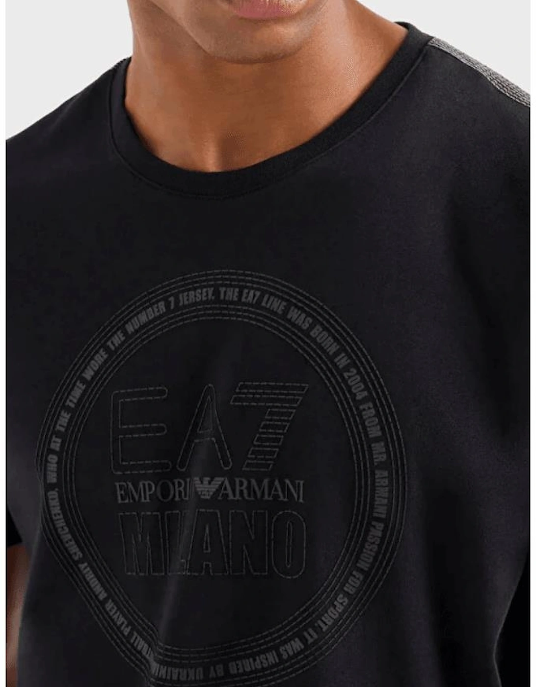 Cotton Round Logo Black T-Shirt