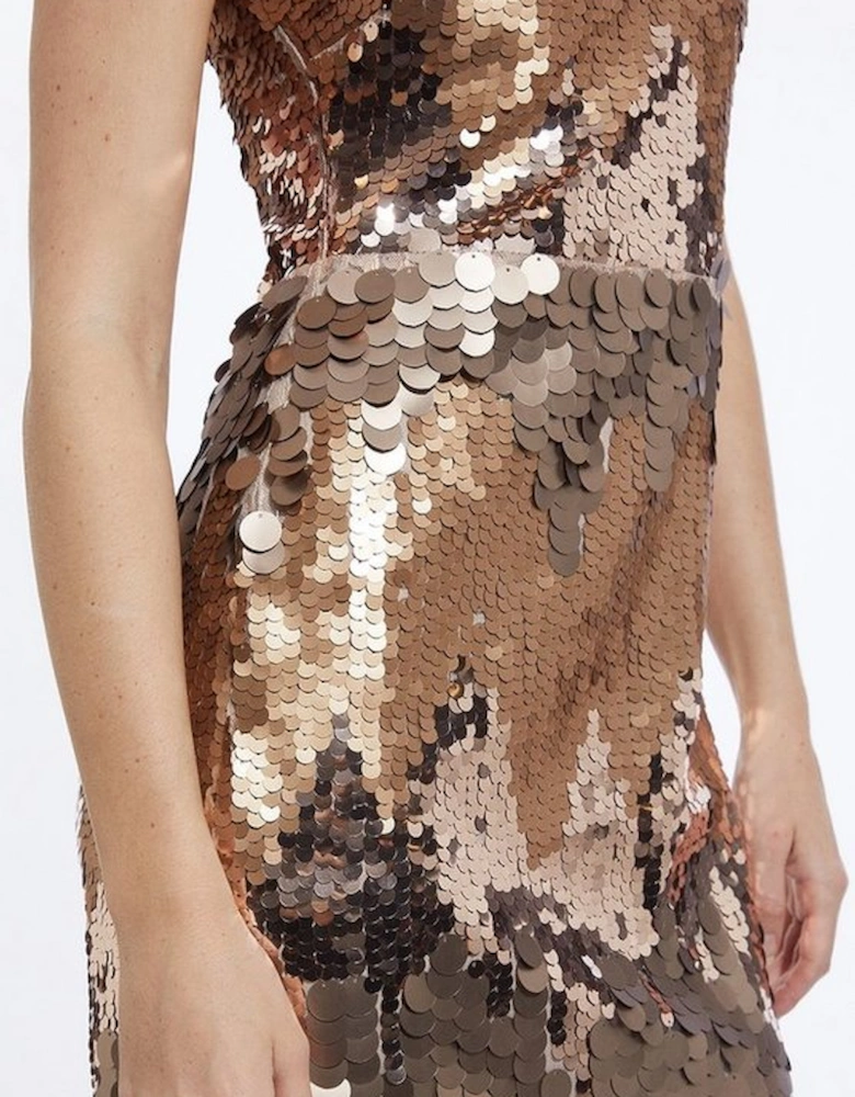 Disc Sequin Strappy Midaxi Dress