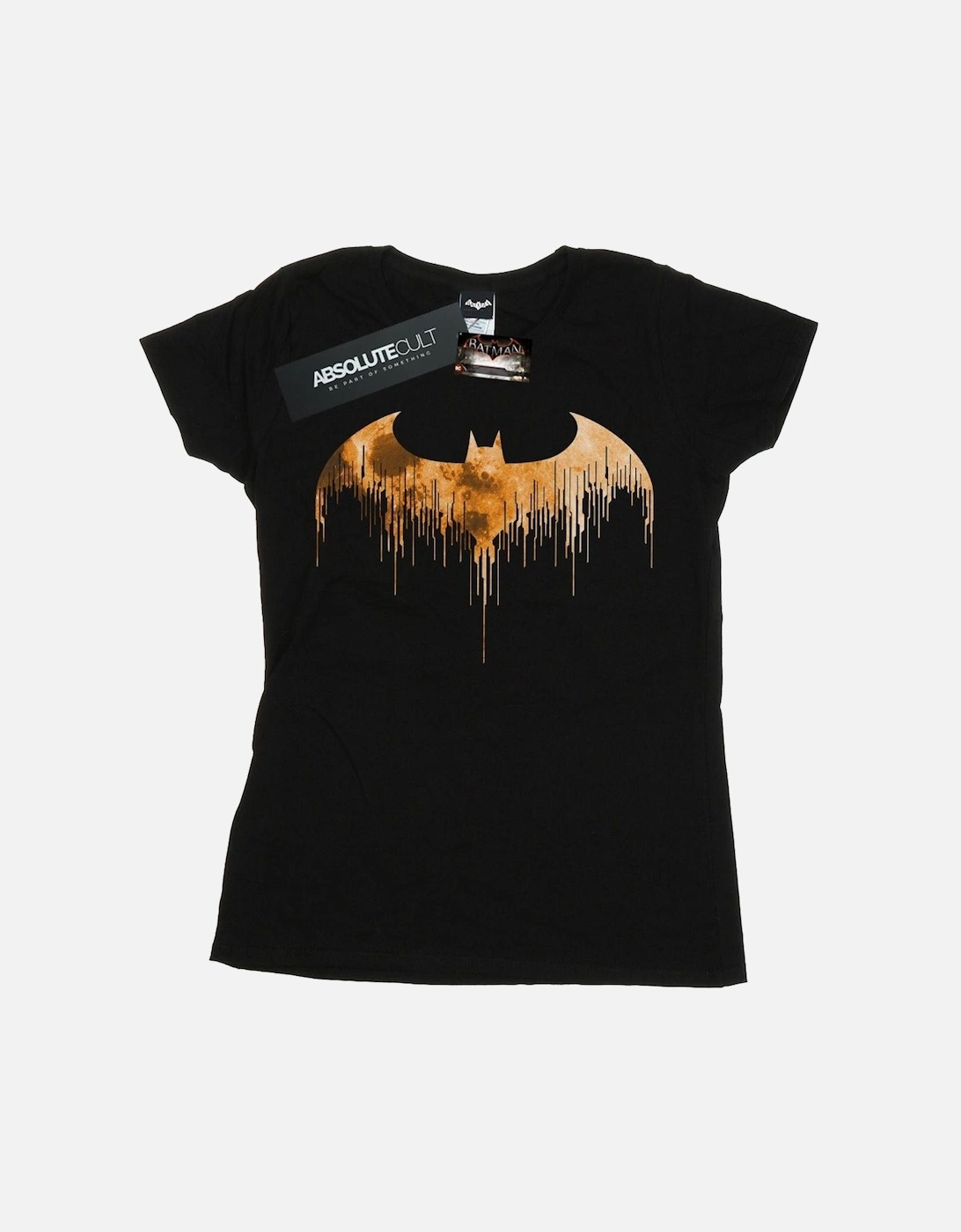 Womens/Ladies Batman Arkham Knight Halloween Moon Logo Fill Cotton T-Shirt, 6 of 5