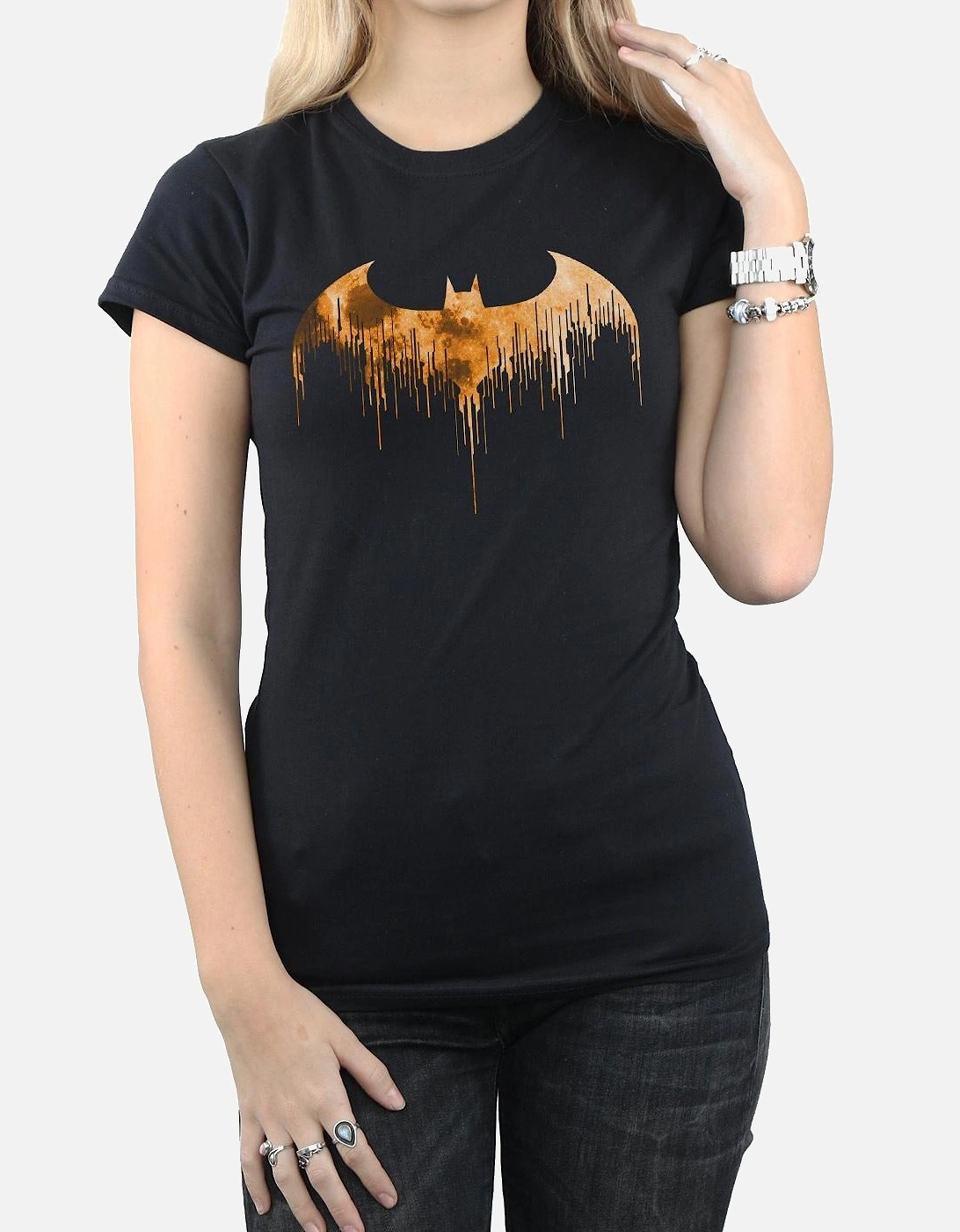 Womens/Ladies Batman Arkham Knight Halloween Moon Logo Fill Cotton T-Shirt